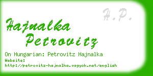 hajnalka petrovitz business card